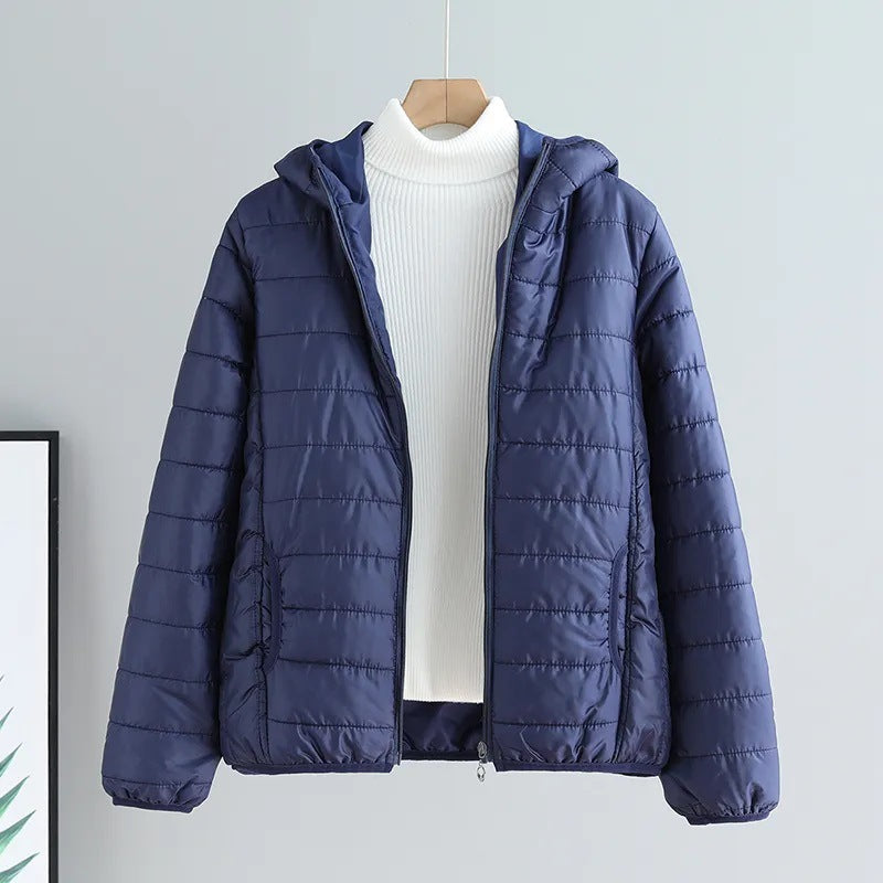 Damen Übergangsjacke Steppjacke Mit Kapuze Modern