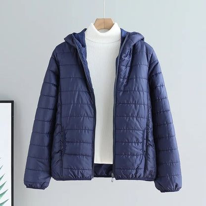 Damen Übergangsjacke Steppjacke Mit Kapuze Modern