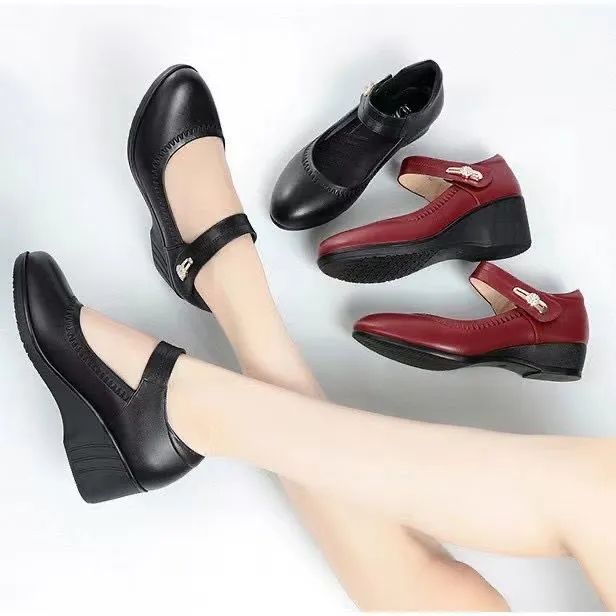 Damen Wedges Schuhe Elegant mit Riemen Hochzeitsschuhe