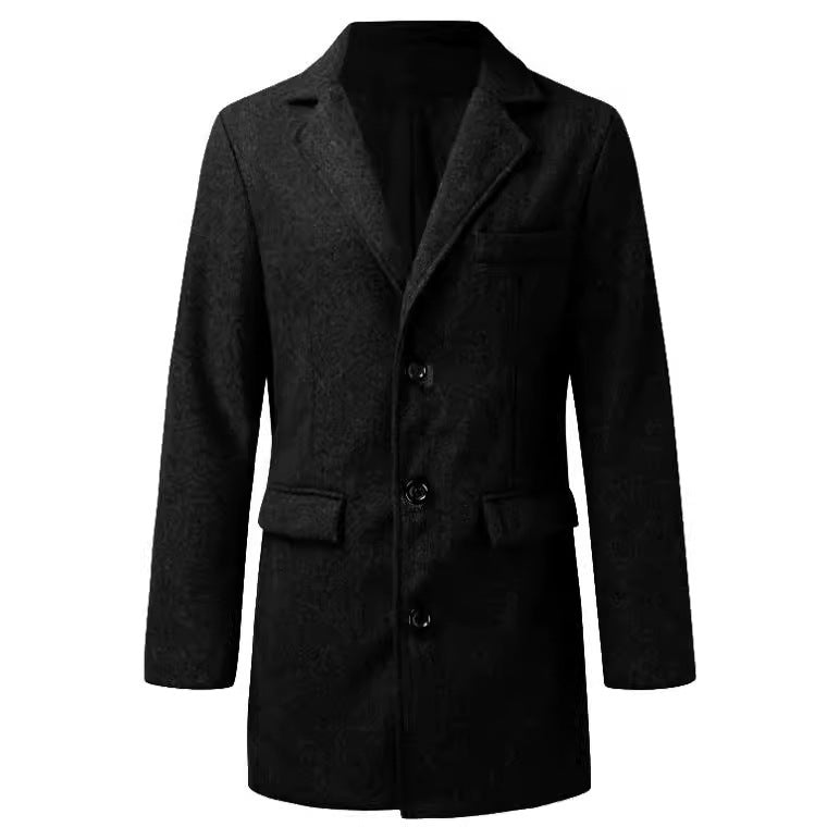 Herren Wollmantel Warm Modern Schlank