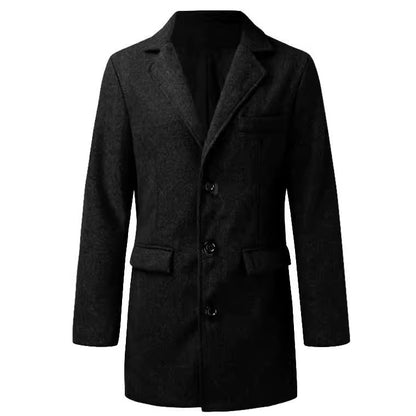 Herren Wollmantel Warm Modern Schlank
