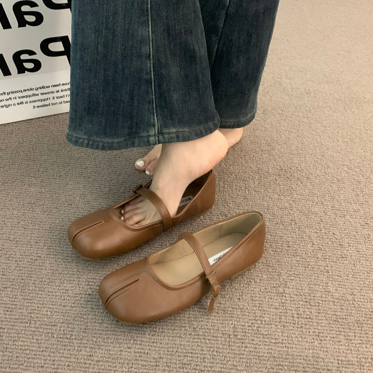 Damen Ballerinas Elegant Komfortabel mit Riemchen