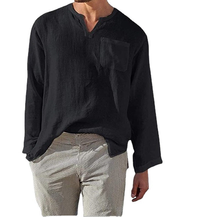 Herren Langarmhemd Lässig Casual Berlin Stil