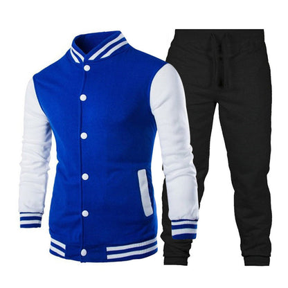 Herren Sportanzug Varsity Style Kontrast Ärmel Elastisch - BerlinGlamour