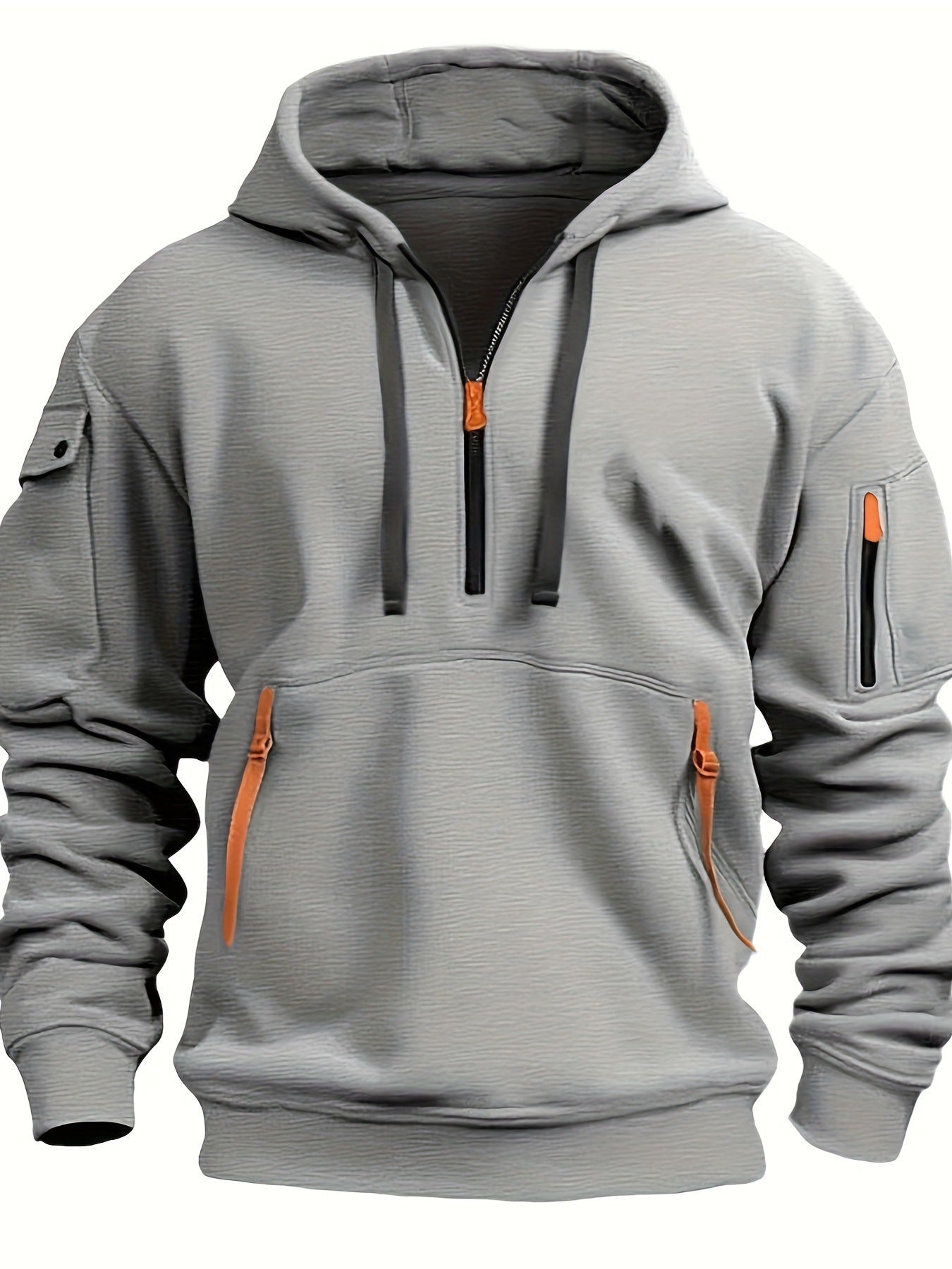 Herren Kapuzenpullover mit Reißverschlusstaschen Sportlich Modern