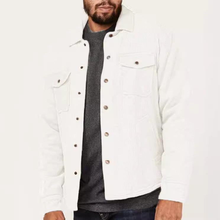 Herren Cordjacke Lässig Mit Taschen Grüne Mode - BerlinGlamour