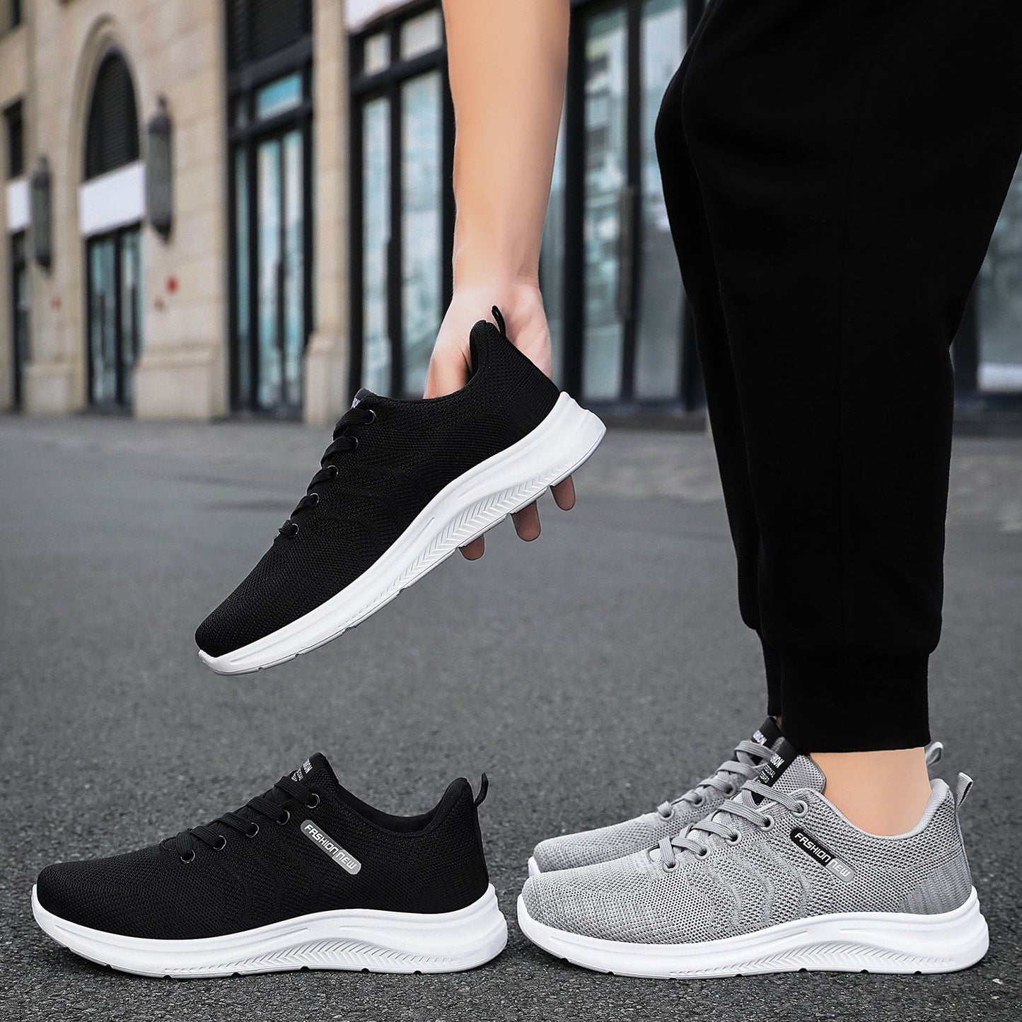 Damen Sneaker Atmungsaktiv Komfort Mesh Weißen