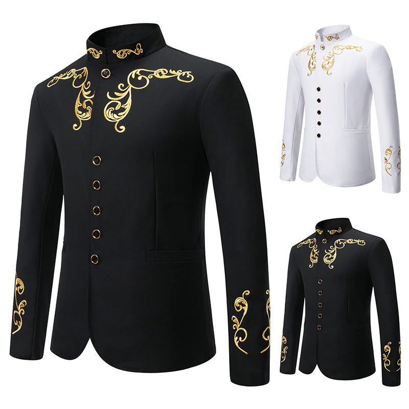 Herren Blazer Modern mit Stickerei Schlank