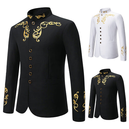 Herren Blazer Modern mit Stickerei Schlank