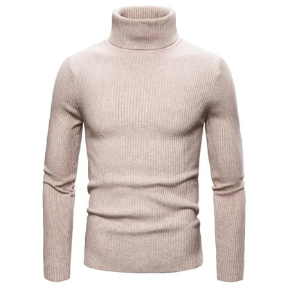 Herren Rollkragenpullover Feinripp Modern Geschnürt
