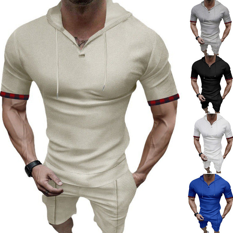 Herren Kurzarm Hoodie Trendy Moderne Streetwear - BerlinGlamour
