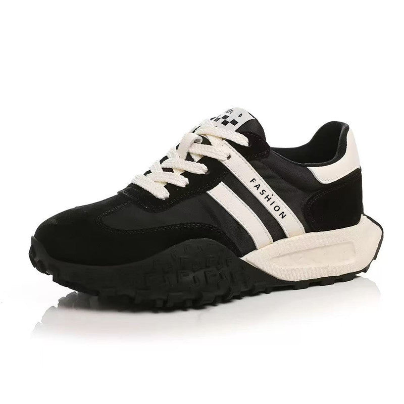 Damen Sneaker Sportlich Velours Leder Schwarz