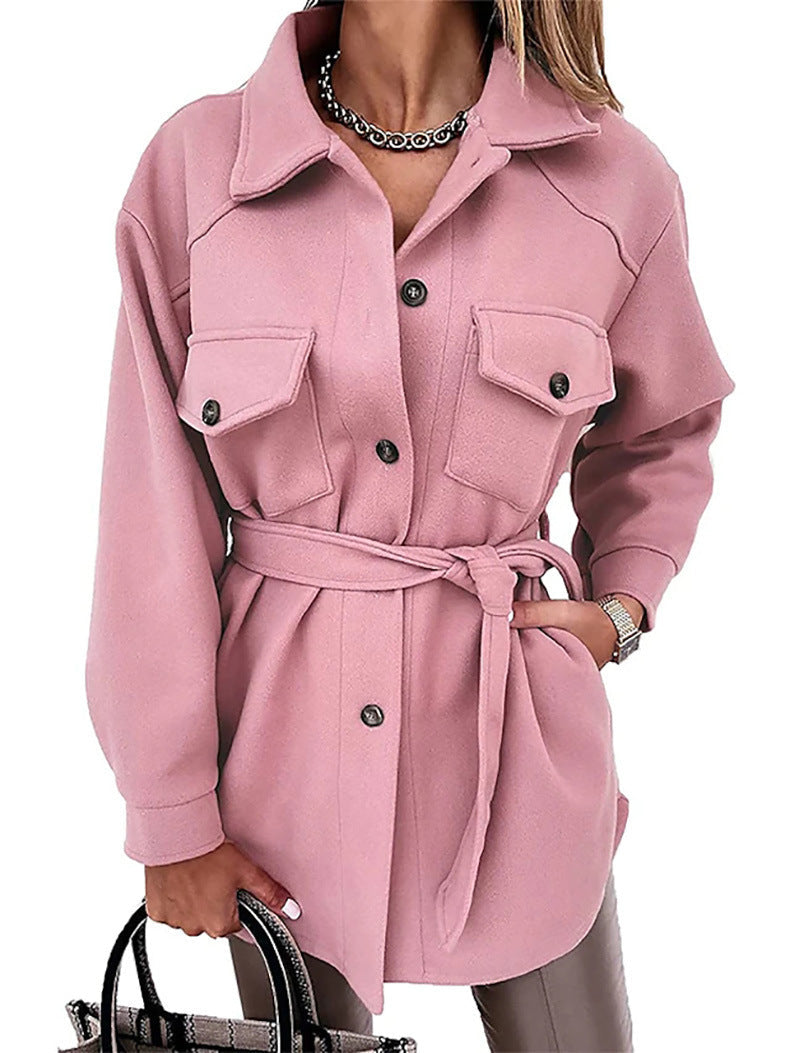 Eleganter Damenmantel mit Gürtel Slim Fit