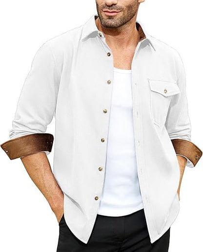 Herren Flanellhemd Warm Bequem Grau