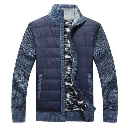 Herren Steppjacke Modern Strick Ärmel Warm - BerlinGlamour