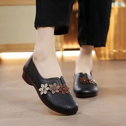 Damen Ballerinas Slip-On Bequem Florale - BerlinGlamour