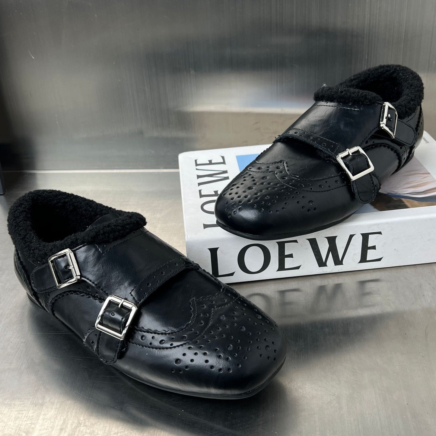 Damen Mokassins Elegant Schnalle Weich