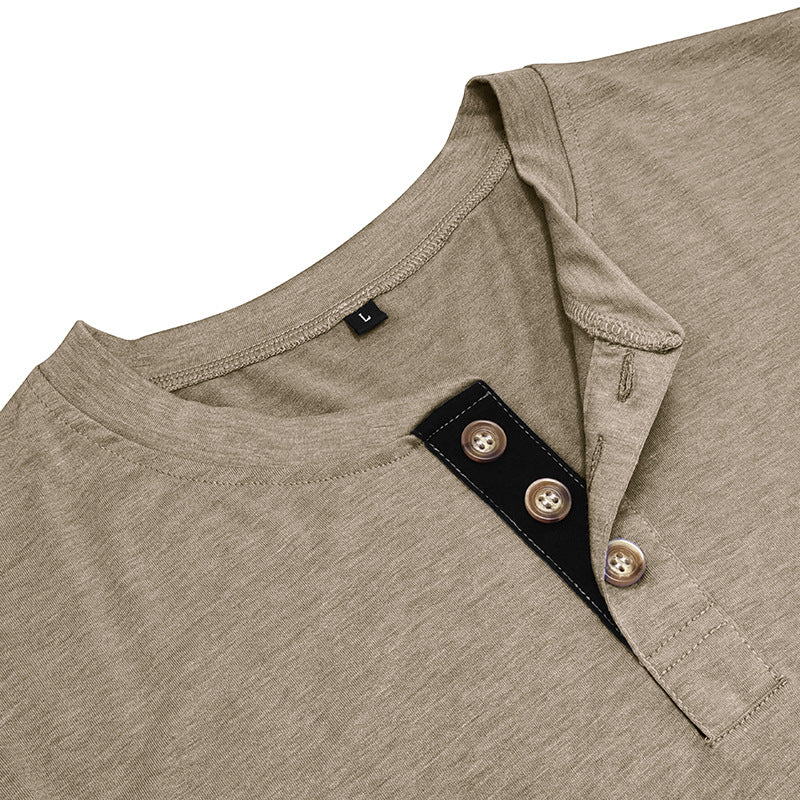 Herren Langarmshirt Mit Knöpfen Modern Sportlich