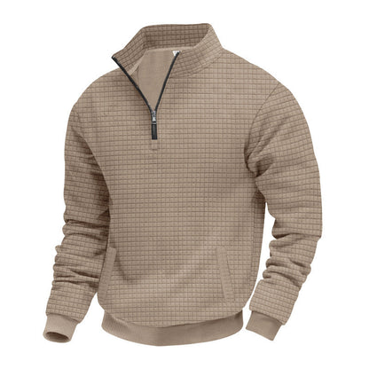 Herren Fleece Pullover Funktionell Mit Reißverschluss und Taschen