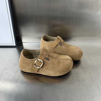 Damen Clogs Veloursleder Bequem Verstellbar