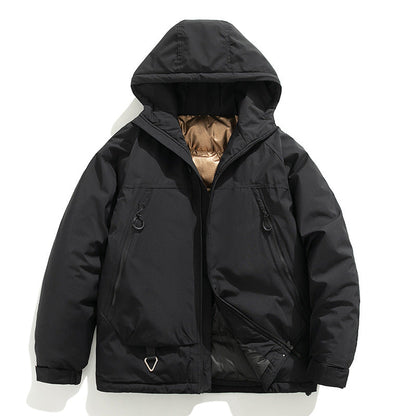 Herren Winterjacke Isoliert Wärme Outdoor Schwarz