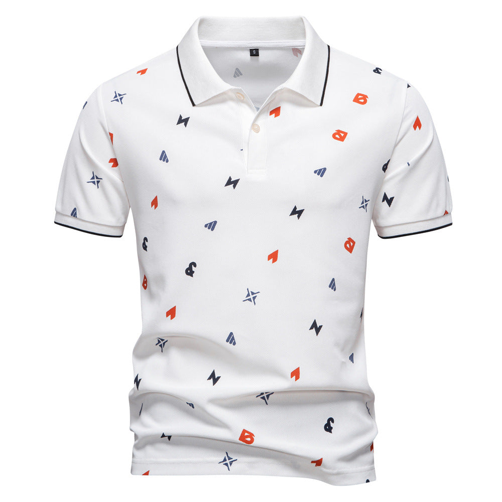 Herren Poloshirt Kurzarm Modernes Allover-Muster - BerlinGlamour