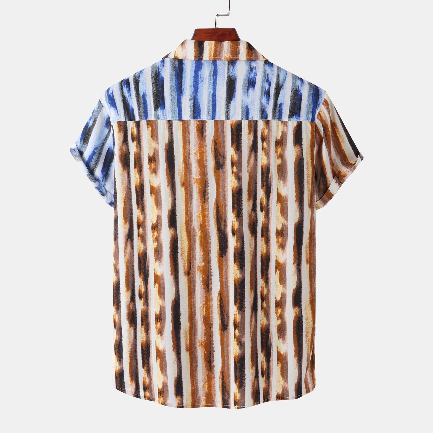 Herren Kurzarmhemd Streifen Design Modern Slim Fit
