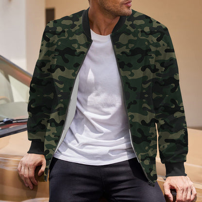 Herren Bomberjacke Camouflage Modern Elastisch