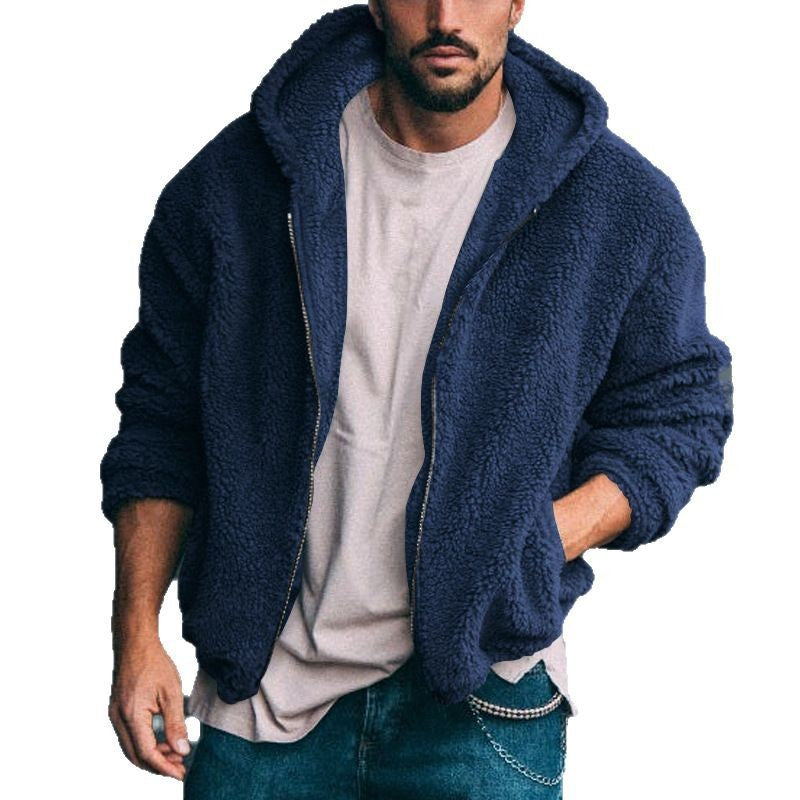 Herren Fleecejacke Warm Kapuze Taschen Outdoor - BerlinGlamour