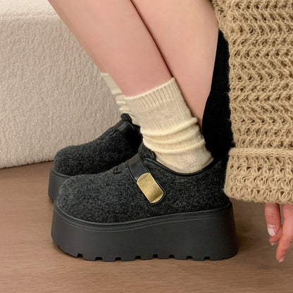 Damen Clogs Fleecegefüttert mit Riemen Warm Bequem
