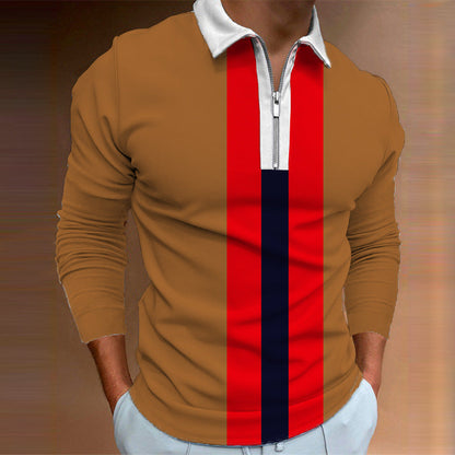 Herren Tennisoberteil Langarm Modern Farbblock Sportlich