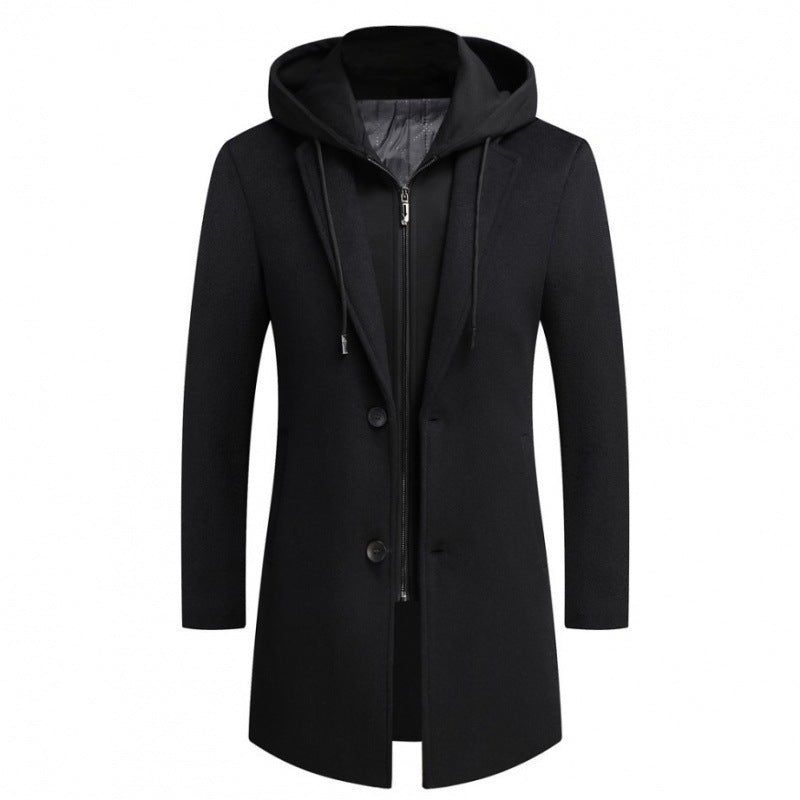Herren Manteljacke Modern mit Abnehmbarer Kapuze Gesteppt