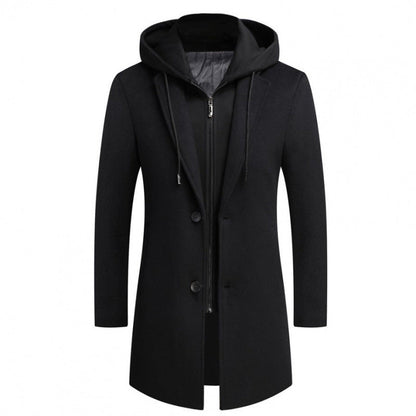 Herren Manteljacke Modern mit Abnehmbarer Kapuze Gesteppt