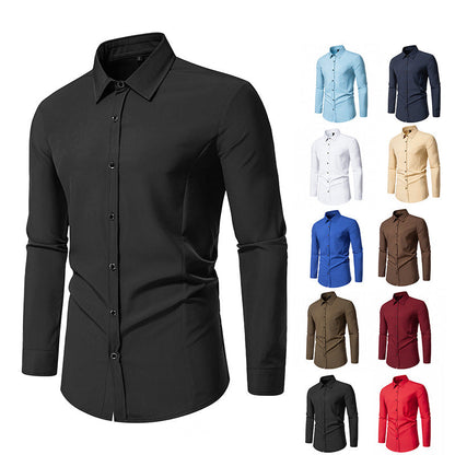 Herren Langarmhemd Elegant Slim Fit Modern