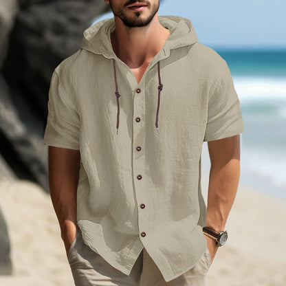 Herren Kapuzenshirt Kurzarm Lässig Modern