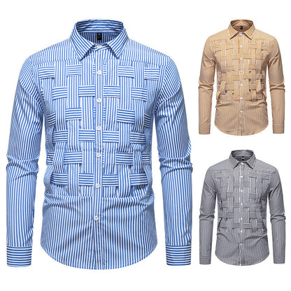 Herren Langarmhemd Moderner Mustermix Berlin Style - BerlinGlamour