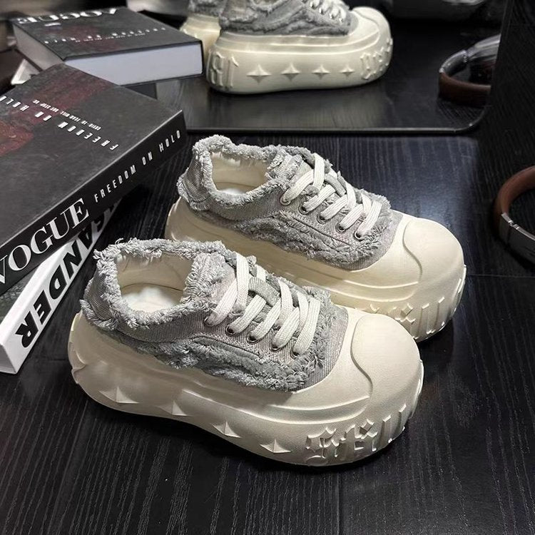Damen Sneaker Plüschig Chunky Dicke Sohle Winter