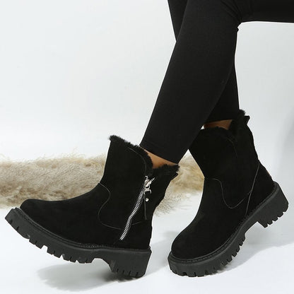 Damen Stiefel Hoch mit Weichem Innenfutter und Robustem Reißverschluss