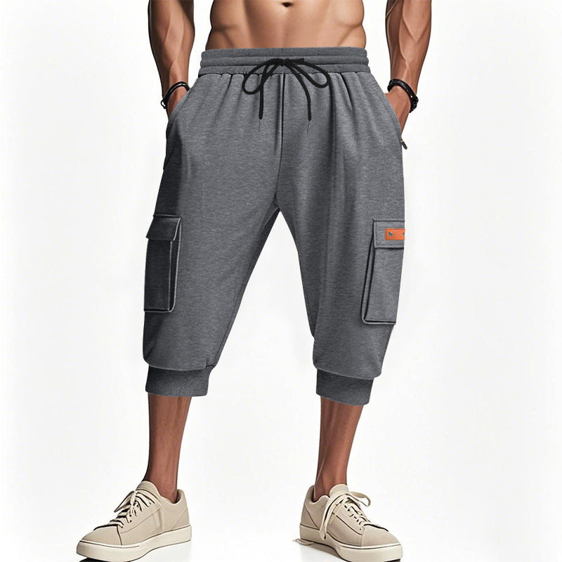 Herren Cargo Shorts mit Seiten Taschen Elastischer Bund