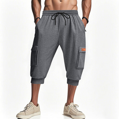 Herren Cargo Shorts mit Seiten Taschen Elastischer Bund
