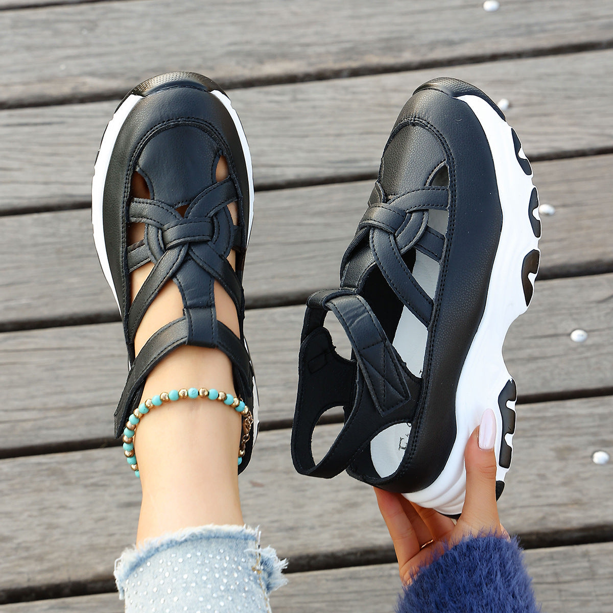 Damen Sneaker Sandalen Bequem atmungsaktiv Sommer - BerlinGlamour