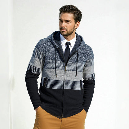 Herren Hoodie Jacke Modern Strukturiert mit Taschen