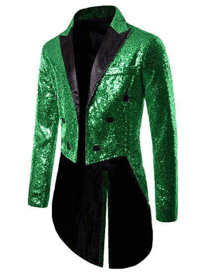 Abendblazer Herren Glitzer Effekt Schwarz Elegant