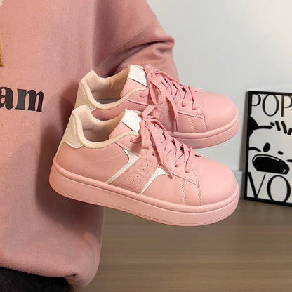 Damen Sneaker Modisch Sportlich Weiße