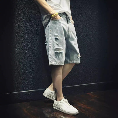 Herren Shorts Destroyed Denim Bequem Modern
