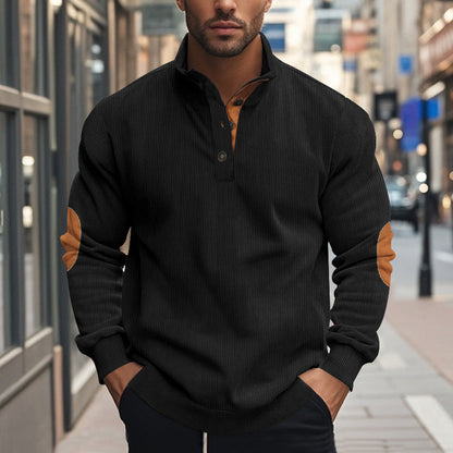 Herren Pullover Stehkragen Modern Kontrastakzent