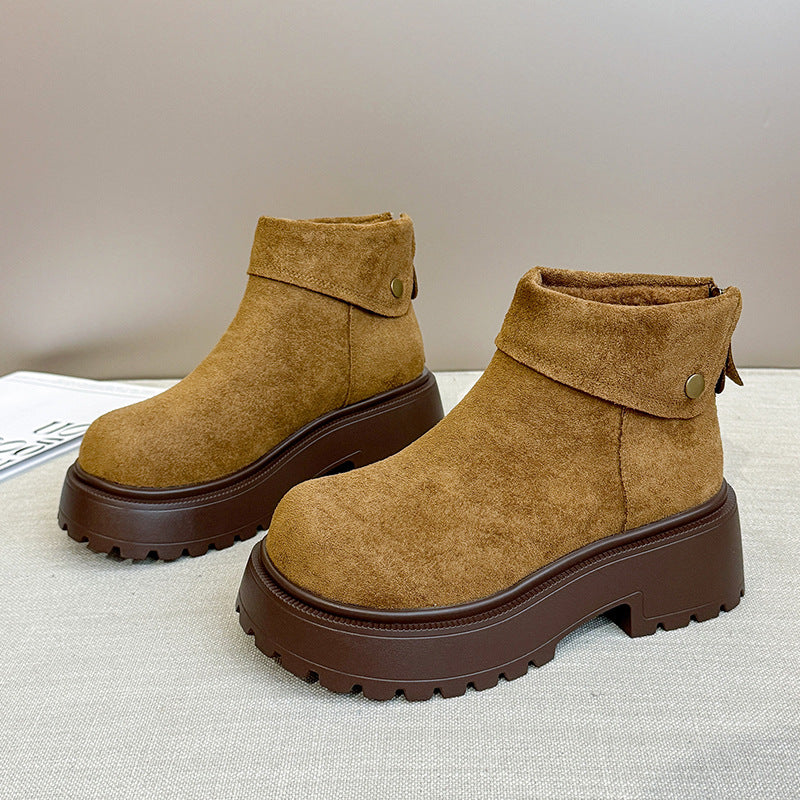 Damen Winterstiefeletten Hochplateau Kuschelig Warm