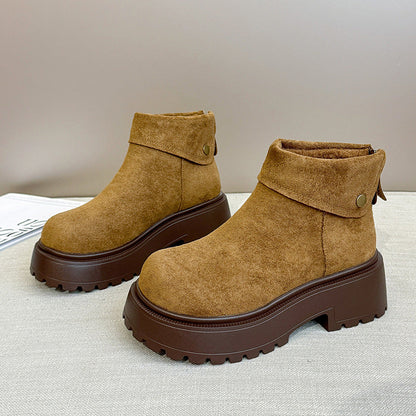 Damen Winterstiefeletten Hochplateau Kuschelig Warm