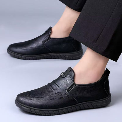 Elegante Damen Slipper Leder Schwarz Heidi Mode