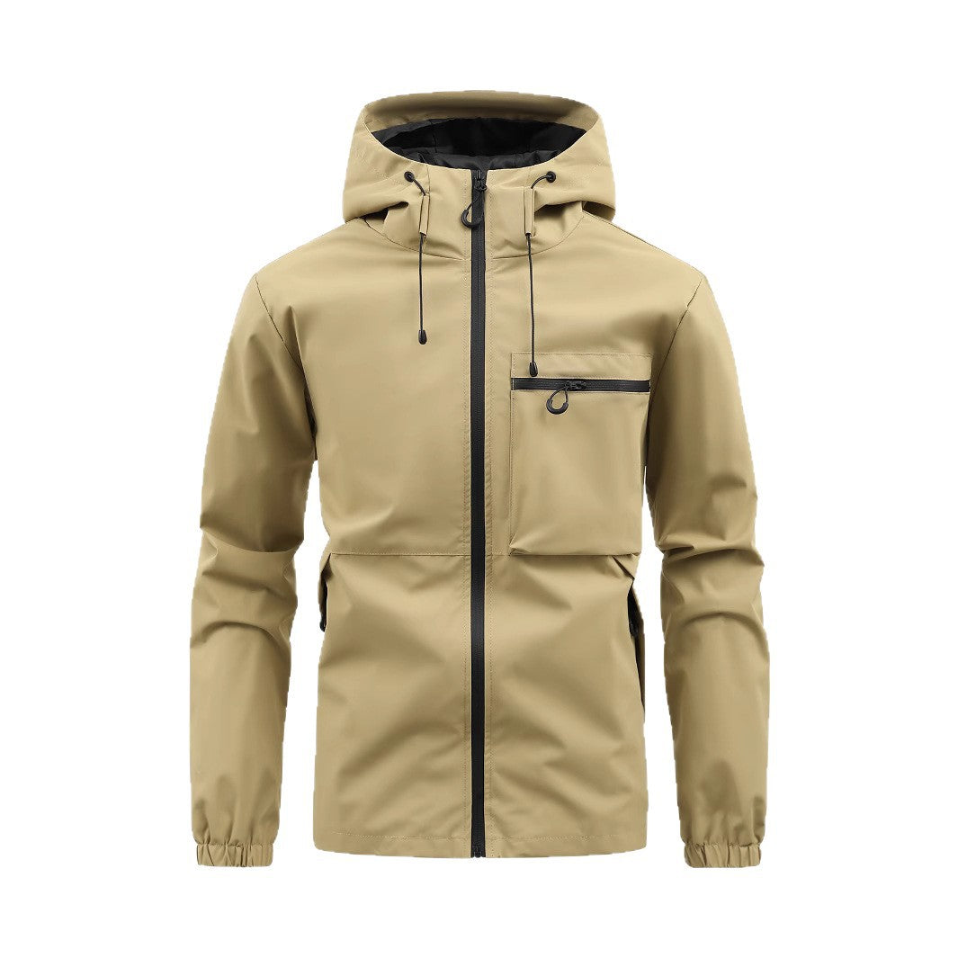 Wasserdichte Herrenjacke Allwetter Mantel Verstellbar